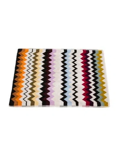 Pre-owned Missonihome Chevron Terry Cloth Bath Mat W/ Tags In Neutral