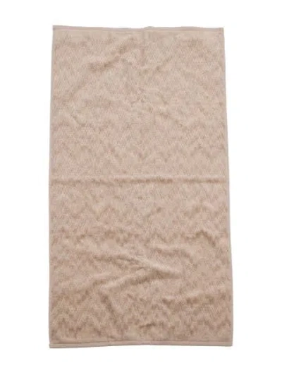 Pre-owned Missonihome Cotton Patterned Guest Towel In Neutral