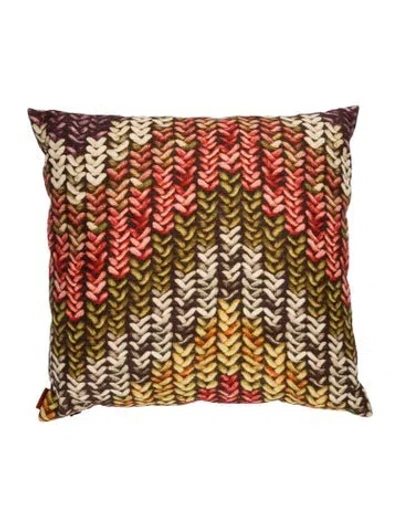 Pre-owned Missonihome Cotton-linen Blend Printed Throw Pillow