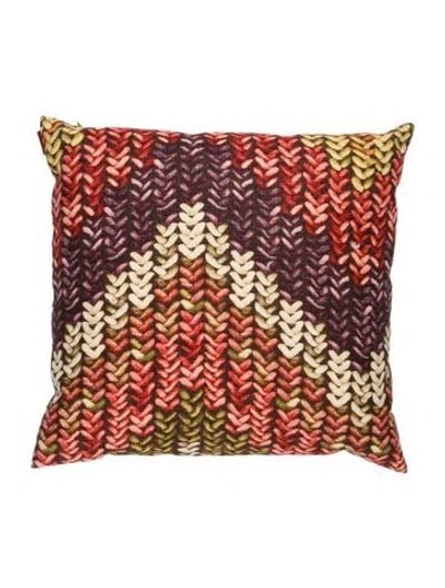 Pre-owned Missonihome Cotton-linen Blend Printed Throw Pillow