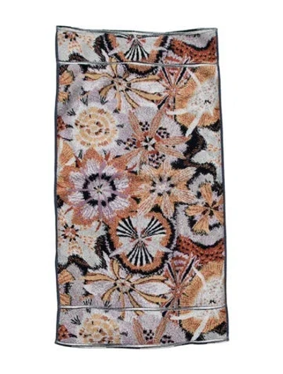 Pre-owned Missonihome Floral Patterned Hand Towel In Orange