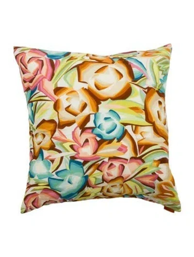 Pre-owned Missonihome Floral Printed Throw Pillow