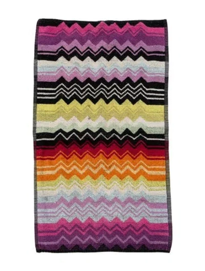 Pre-owned Missonihome 'giacomo' Velour Terry Cloth Hand Towel In Purple
