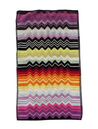 Pre-owned Missonihome 'giacomo' Velour Terry Cloth Hand Towel In Purple