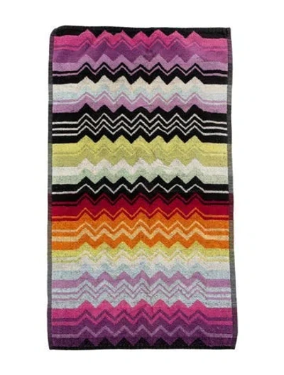 Pre-owned Missonihome 'giacomo' Velour Terry Cloth Hand Towel In Purple