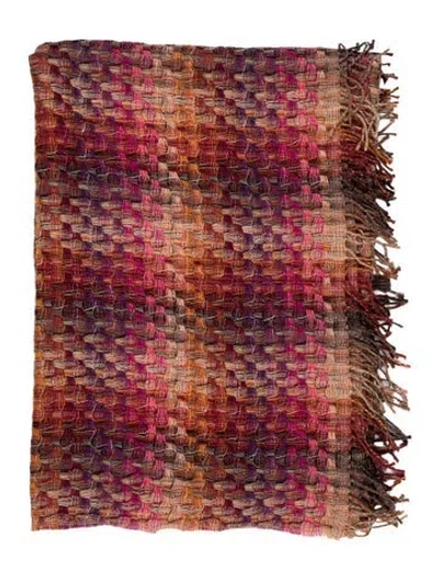 Pre-owned Missonihome Husky Wool Throw Blanket In Pink