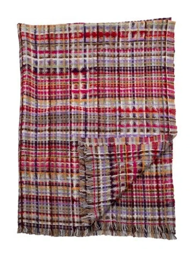 Pre-owned Missonihome Husky Wool Throw Blanket In Purple