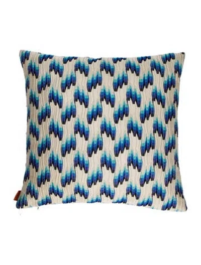 Pre-owned Missonihome Jacquard Throw Pillow In Blue