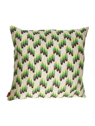 Pre-owned Missonihome Jacquard Throw Pillow In Green
