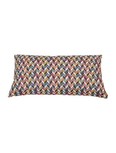 Pre-owned Missonihome Patterned Lumbar Throw Pillow In Red