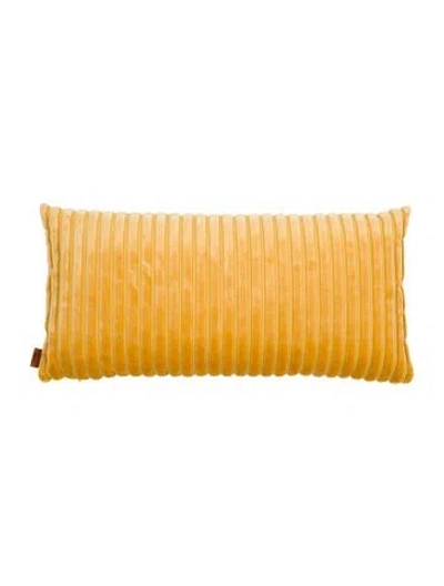 Pre-owned Missonihome Ribbed Lumbar Pillow In Yellow