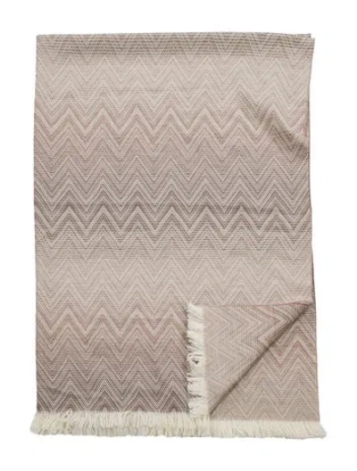 Pre-owned Missonihome Timmy Wool Throw Blanket In Neutral