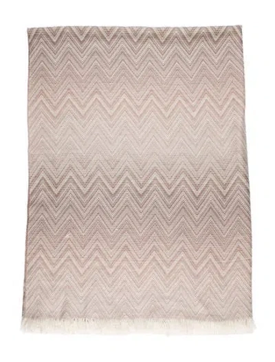 Pre-owned Missonihome Timmy Wool Throw Blanket In Neutral