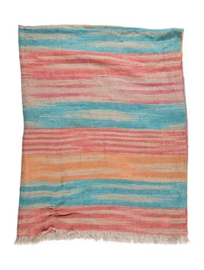 Pre-owned Missonihome Wool Linen Throw Blanket In Multicolor