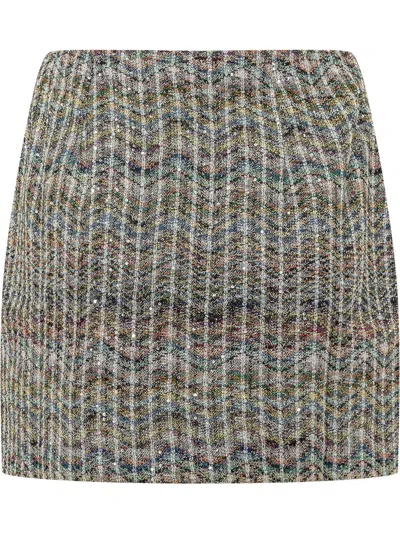 Missoni -inspired Caperdoni Mini Skirt In Light Multicolor