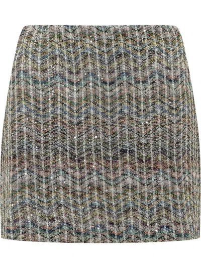 Missoni -inspired Caperdoni Mini Skirt In Light Multicolor
