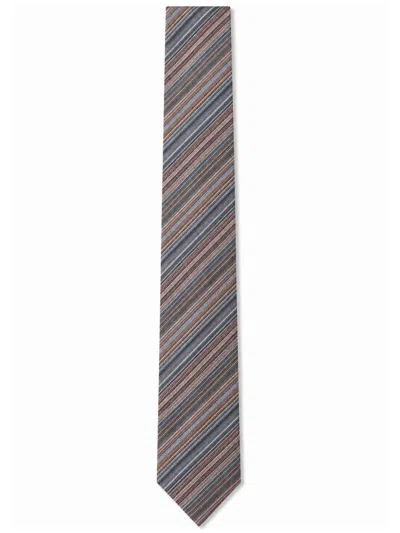 Missoni -style Silk Diagonal-stripe Pointed Tip Adjustable Tie In Multi