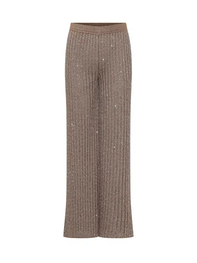 Missoni -style Tapered Trousers In Powder Pink