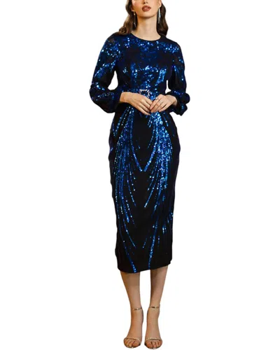 Missord Longslevee Midi Dress In Blue