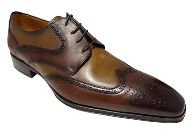 Pre-owned Mister Men's Oxford Brown Leather Wing Tip Dress Shoes Handmade In Spain 36281