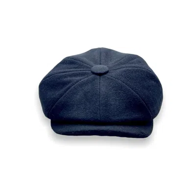 Mister Miller - Master Hatter Men's Alberts Ace Bakerboy Cap In Black Cashmere Wool