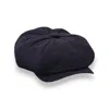 Mister Miller - Master Hatter Men's Blue Albert's Azur Bakerboy Cap In Navy Seersucker In Blue