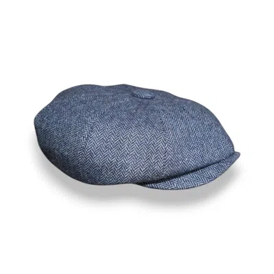 Mister Miller - Master Hatter Men's Blue Albert's Tides Bakerboy Cap In Navy Merino Lambswool