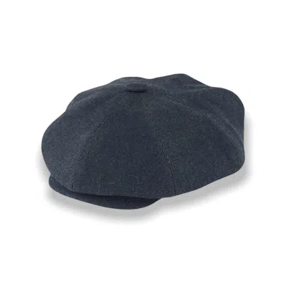 Mister Miller - Master Hatter Men's Blue Finchs Jeans Oversized Bakerboy Cap In Premium Selvedge Denim