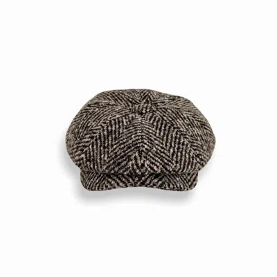Mister Miller - Master Hatter Men's Grey Alberts Pepper Bakerboy Cap In Charcoal Virgin Wool