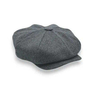 Mister Miller - Master Hatter Men's Grey Riley's Companion Bakerboy Cap In Cashmere In Gray