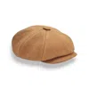 Mister Miller - Master Hatter Men's Neutrals Riley's Blonde Bakerboy Cap In Camel Melton Wool In Sand