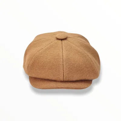 Mister Miller - Master Hatter Men's Neutrals Rileys Blonde Bakerboy Cap In Camel Melton Wool In Gold