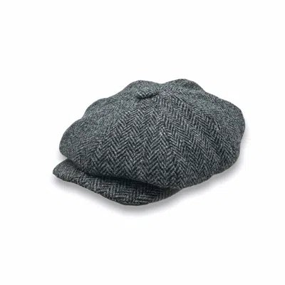 Mister Miller - Master Hatter Men's Rileys Favourite Bakerboy Cap In Grey Herringbone Harris Tweed