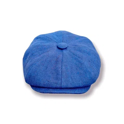 Mister Miller - Master Hatter Men's Rileys Twilight Bakerboy Cap In Blue Linen