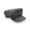 Mister Miller - Master Hatter Women's Black / Grey Skipper's Salt Sailor Hat In Herringbone Virgin Wool In Multi