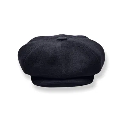 Mister Miller - Master Hatter Women's Finchs Ace Oversized Bakerboy Cap In Black Cashmere
