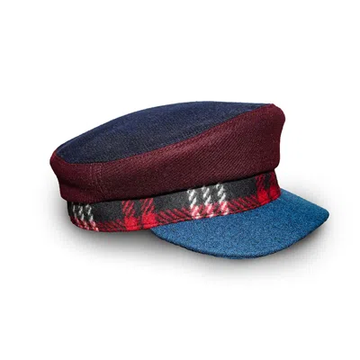 Mister Miller - Master Hatter Women's Skippers Drunk Sailor Hat In Merino Lambswool In Blue/red