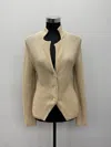 Misternic Button Linen/cotton Cardigan In Sand In Beige