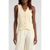 Mistress Rocks Button Vest In Butterscotch