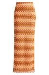 Mistress Rocks Chevron Stripe Mesh Maxi Skirt In Beige Multi