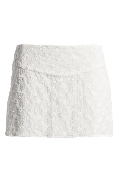 Mistress Rocks Cotton Broderie A-line Miniskirt In White