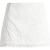 Mistress Rocks Cotton Broderie Miniskirt In White Floral