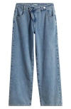Mistress Rocks Crossover Waist Baggy Wide Leg Jeans In Blue