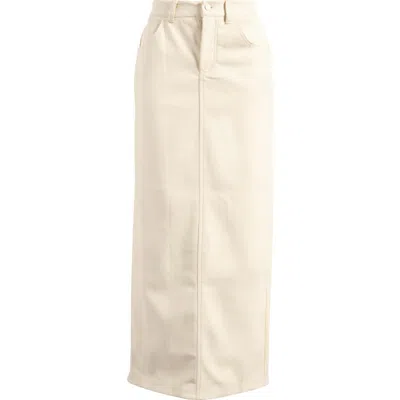Mistress Rocks Faux Leather Midi Skirt In Cream