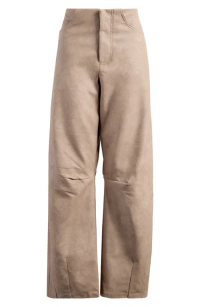 Mistress Rocks Faux Suede Balloon Pants In Mocha