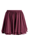 Mistress Rocks Floaty Layered Miniskirt In Dark Plum