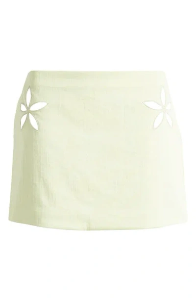 Mistress Rocks Floral Cutout Miniskirt In Green