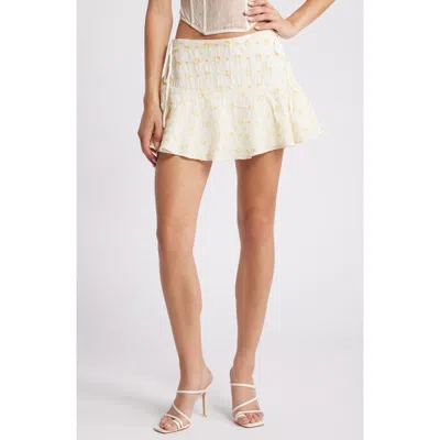 Mistress Rocks Floral Embroidered Miniskirt In Cloud