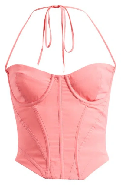 Mistress Rocks Halter Corset Top In Coral