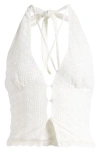 Mistress Rocks Knit Halter Top In White
